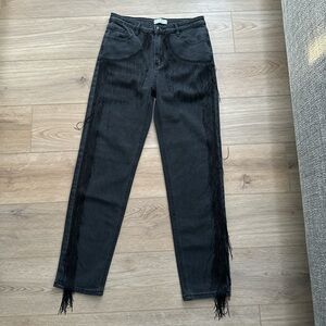 Blue B Black Fringed Women Jeans - medium
